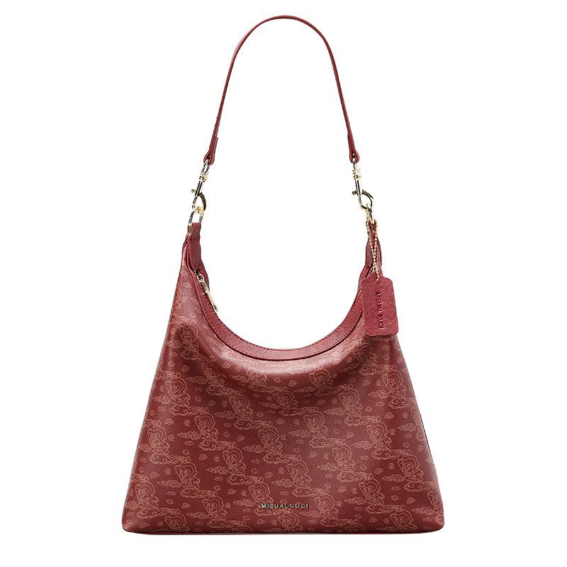 

New PAYOT Synthetic Leather Crossbody Bag, Shoulder Bag Women s Burgundy/Ecru PYNLFS179 33.0*11.9*21.1CM