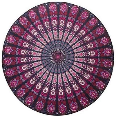 Indischer handgemachter runder Wandteppich, Wandbehang, Wandteppich, Baumwolle, Tagesdecke, Bohemian-Hippie-Wandteppich, Wanddekoration, Überwurf, Strandtuch, Yogamatte