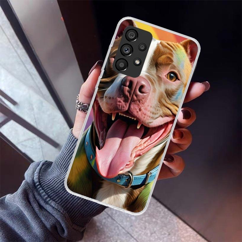 Pit Bull Pet Dog Pitbull Phone Case For Samsung Galaxy A52 A51 A50S A32 A22 A12 A02S A72 A71 A31 A70 A30S Note 20 Ultra 10 Plus