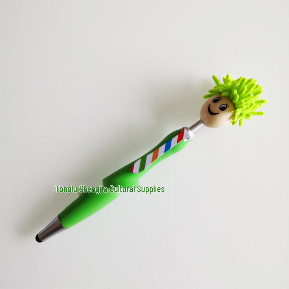 Christmas Cartoon Plush Doll Smiley Face Ballpoint Pen