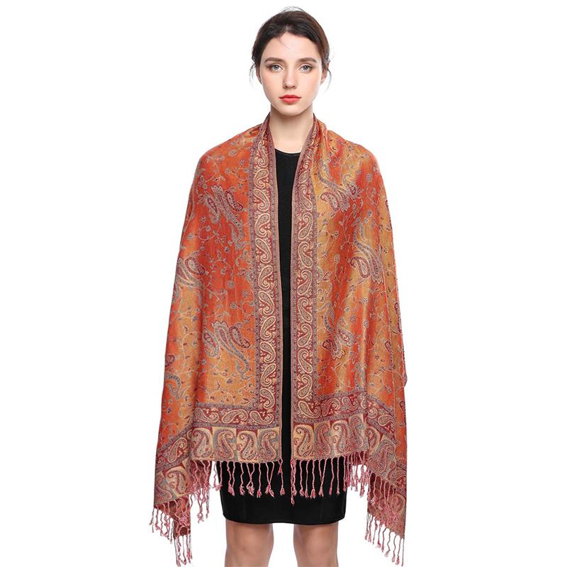 

Ethnic Paisley Embroidery Viscose Hijab Retro Cashew Cotton Pashmina Women Scarf Wraps Ladies Elegant Shawls Turban Headscarf