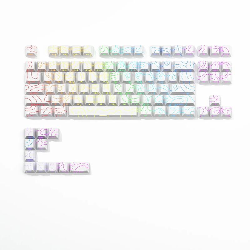 Xiaomi 2026 New Contour PBT Keycaps Side Glow Light Mechanical Keyboard Original Factory Height for 61/68/75/84/87 Keys Game Keyboard