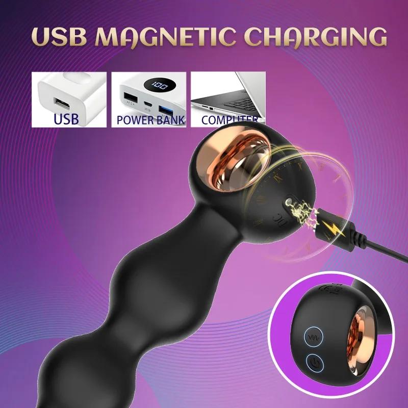 Anal Bead Vibrator For Women Vagina Clitoris Stimulator Vibrating Butt Plugs Huge Anal Dildo Prostate Massage Adult Sex Toys 18+