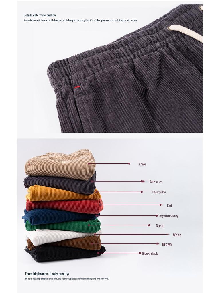 2024 Unisex Heavyweight All-Cotton Corduroy Shorts, Classic Preppy Style, Retro Washed