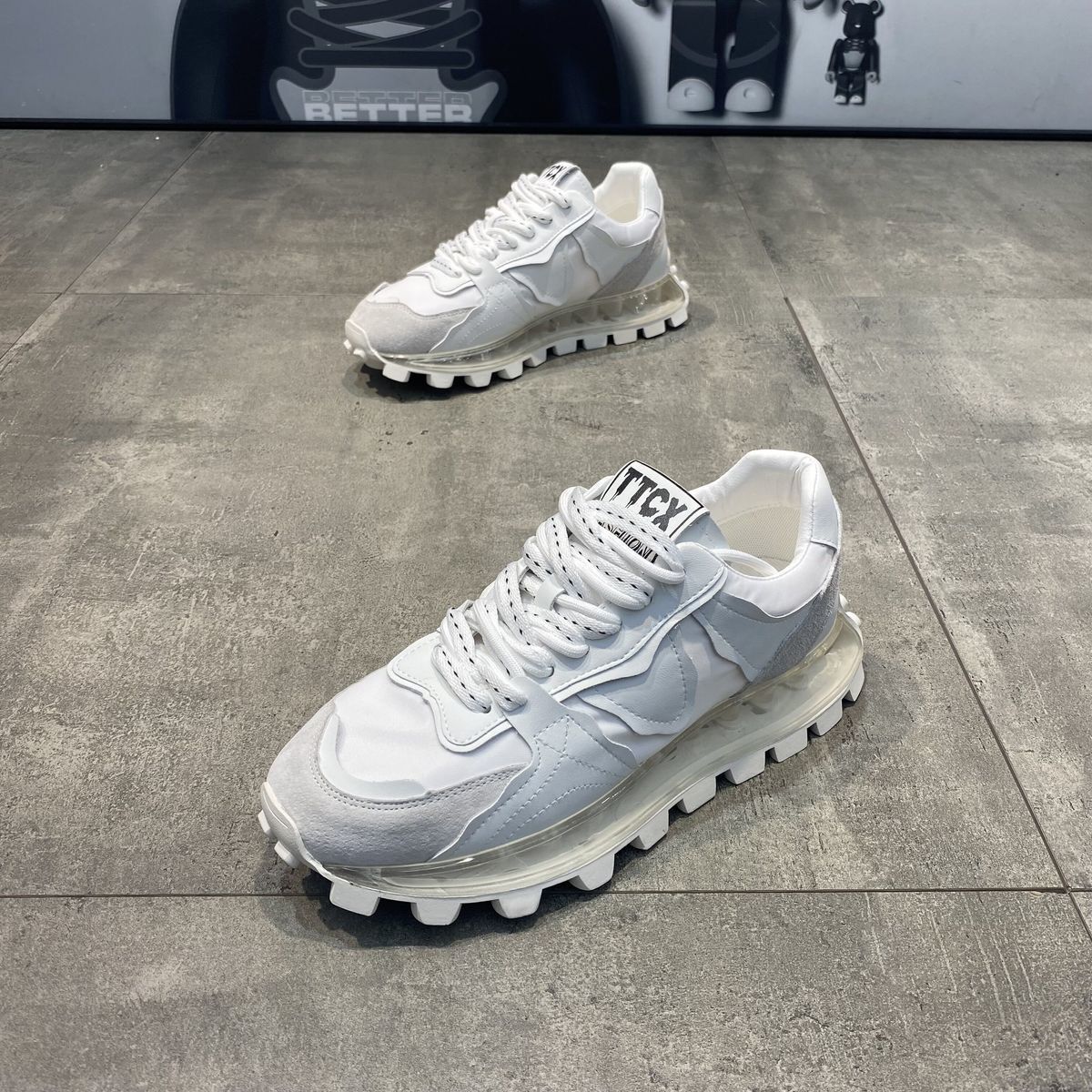 

Chunky Sneaker Men Designer Air Cushion Running Shoes Fashion Casual Secondary Leather Fabric Height Increased Platform Shoes 40