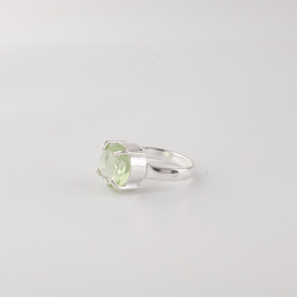 Green Amethyst Gemstone 925 Sterling Silver Jewelry Designer Pretty Ring Gift For Mother RR-72-12