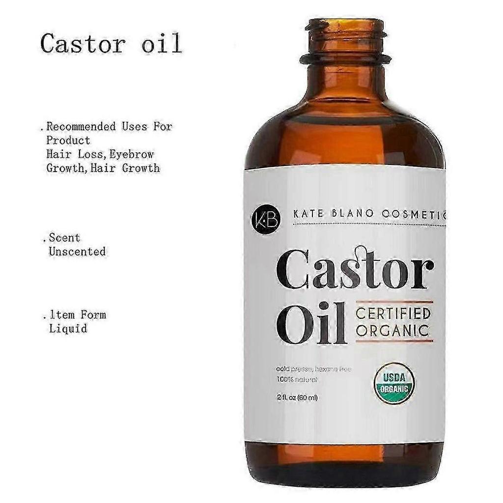 Organic, 100%-pure, cold-pressed, unrefined Castor Oil for skin, hair, and lashes.