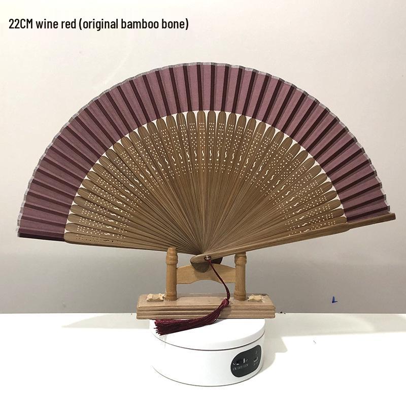 Classic Black Bamboo Folding Fan - Chinese Style Mosquito Repellent for a Cool Summer Breeze