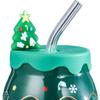 400ml Weihnachtstasse mit Saugrohr, Dekorative Kaffee-Milch-Tee-Tassen, Tasse in Baumform,