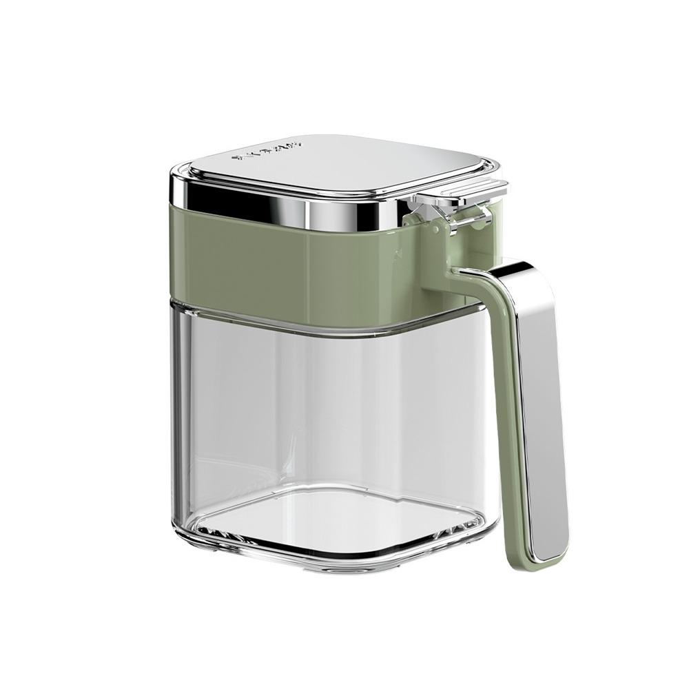 

380ml Glass Seasoning Box Leak-proof Salt Container Practical Condiment Seasoning Jars for Home зелёный