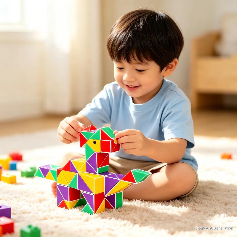Stress-Relief Diy Intellectual Development Toy Colorful Versatile Magic Ruler And Cube Multi-Level Children'S Day Activity Gift
