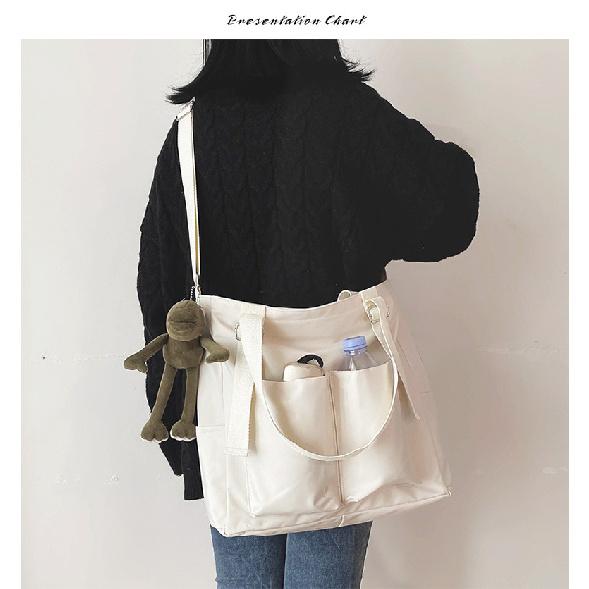 Spring New Ladies Shopping Bag Simple Fashion Handbag 2026 Nylon Waterproof Solid Color Messenger Large Capacity Shoulder Bag