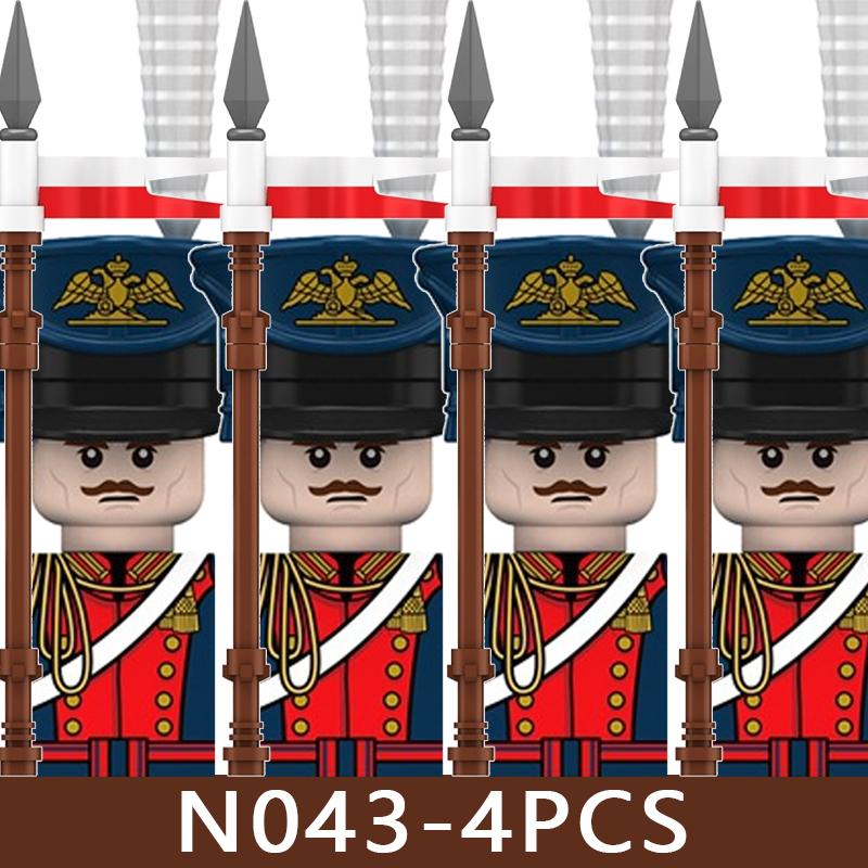 4pcs Medieval Castle Knight Building Blocks MIlitary Napoleon Soldier Figures War Army Legion Accessories Imperial Navy Bricks Toys