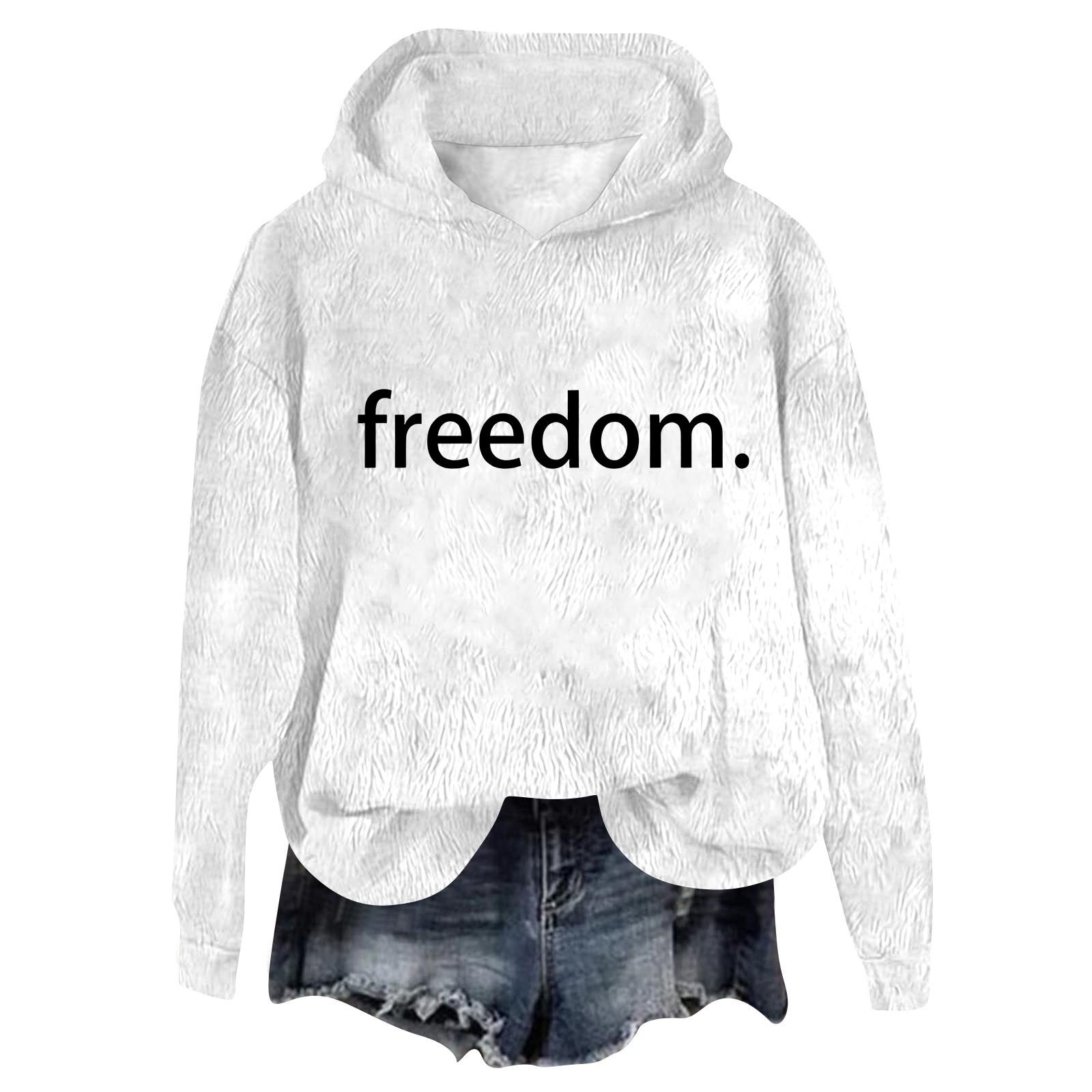 

Женский фланелевый топ с капюшоном и длинным рукавом с принтом, толстовка с капюшоном S белый