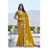 Real Modeling Collection – Premium Satin Chiffon Saree with Heavy Embroidery & Latkan Work