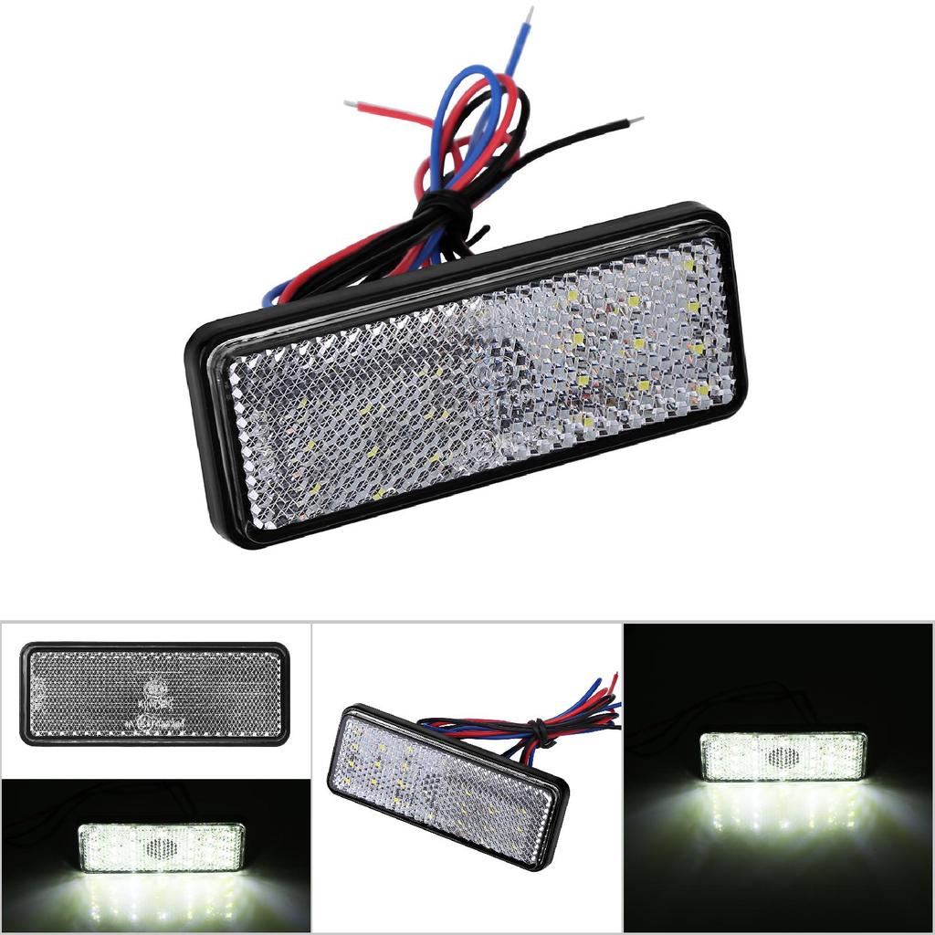 Motorcycle Scooter Moped Rectangle LED Reflector Tail Brake Light Stop Lamp Red