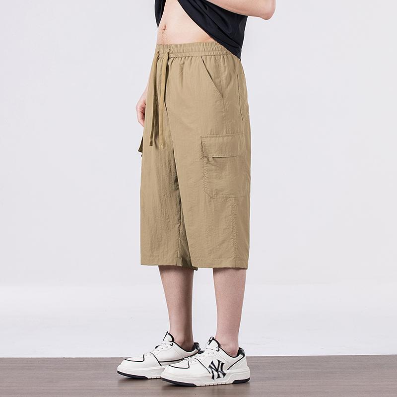 Shorts Men's Summer Casual Cropped Trousers Ice Silk Thin Outdoor Work Shorts Large Size Quick-drying Medium Trousers