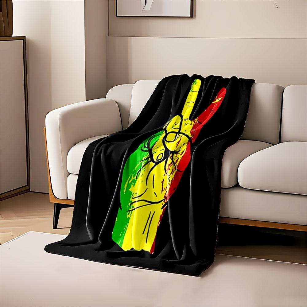 Peace Sign Rasta Colors Blanket for all seasons blanket lunch break throw gift