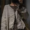 Camisa vintage informal de invierno para mujer, de un solo pecho, estilo retro chino, de manga larga, color liso