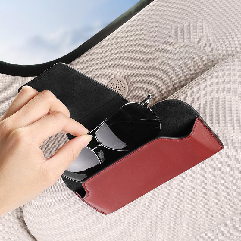 Magnetic Car Sunglasses Holder Case Universal Auto Sun Visor Glasses Box Clip Sunglasses Holder Fastener Eyeglasses Storage