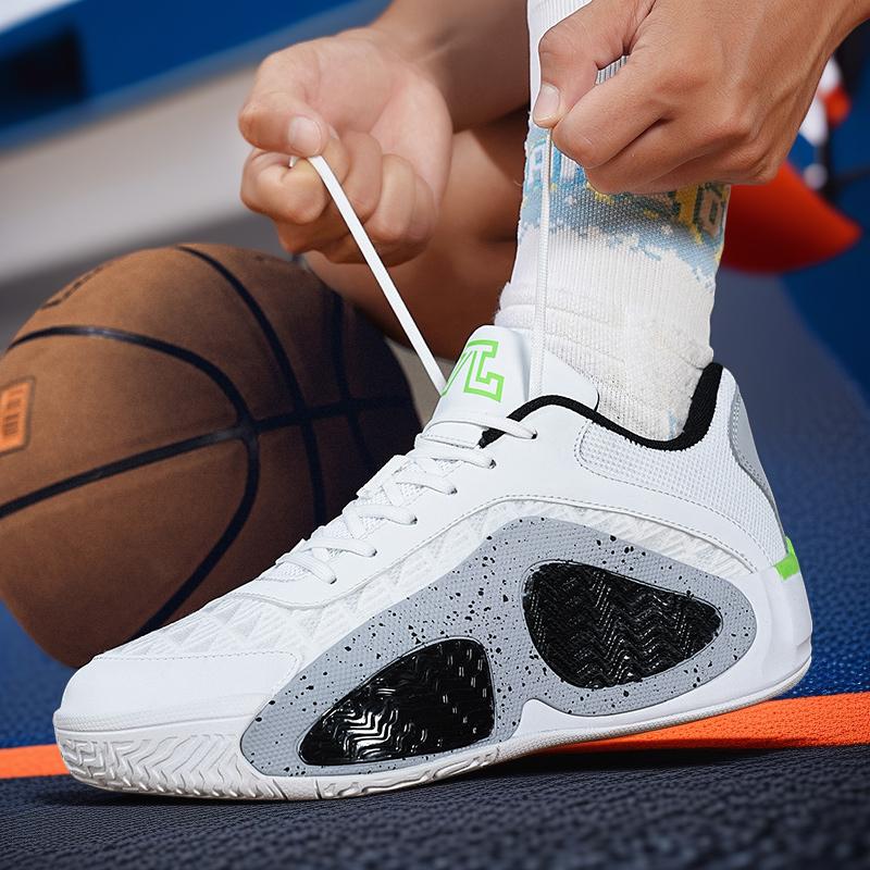 

2025New Men/Women Basketball Shoes TPU High rebound Court Training Shoes Breathable Wear-resistant rubber Sole Non-slip Sneakers 36 білий