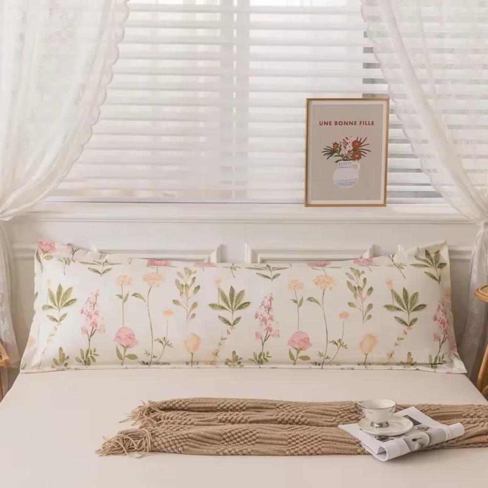 Skin-friendly Flower Couple Pillowcase Rectangular Pillowslip Household Pillow Cover Bedroom