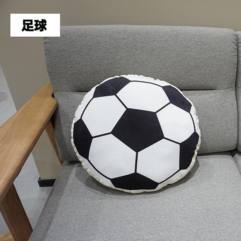 38X38cm Oreiller Peluche Ballon de Sport Coussin d'Assise Rond Rempli Rugby Tennis Volleyball Cible de Fléchettes Canapé Chaise Décoration Maison Cadeau Homme