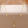 Vintage Stainless Steel Zircon Star Charms Necklaces For Women Elegant Luxury 18k Gold Plated Chain Necklace Choker Jewelry