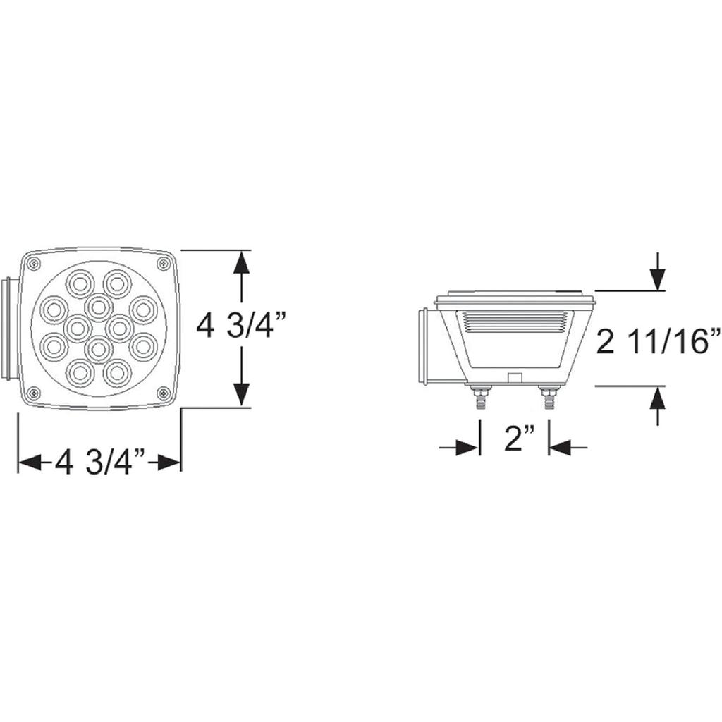 Blazer International C7483RTM LED Square Submersible Stop/Tail/Turn Light, Driver Side