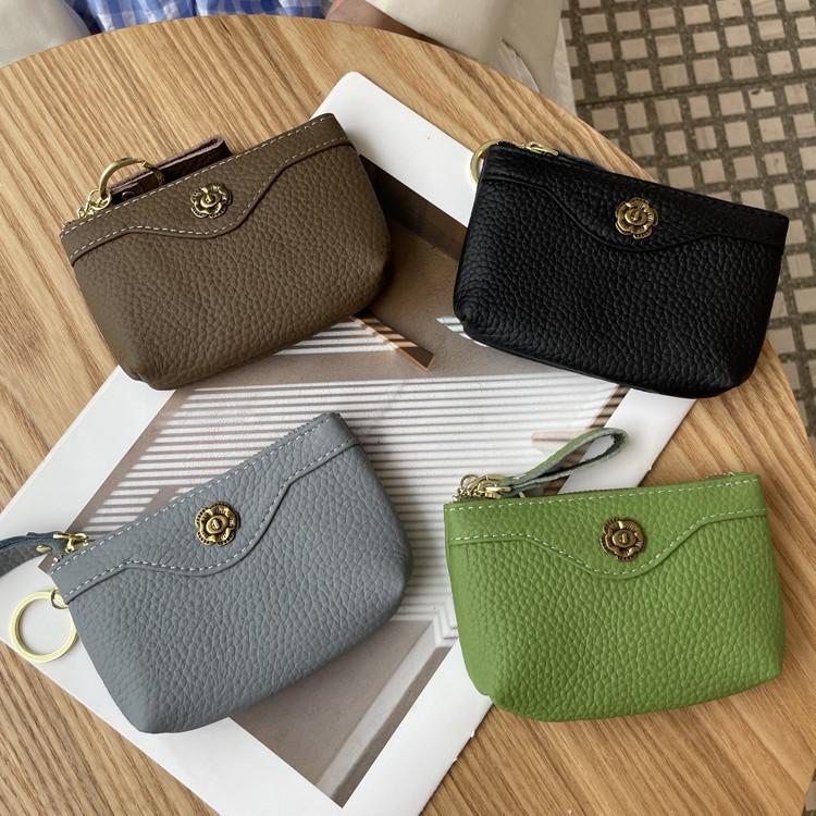 2025 Women's Genuine Leather Small Coin Purse & Lipstick Key Clutch