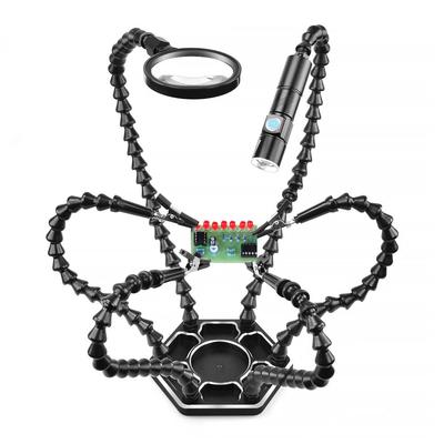 Löten helfende Hände PCB-Halter-Werkzeug mit USB-Taschenlampe Lupe Schweißstation Werkzeug