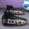High-Top Elastic Sock Mouth Football Shoes Outdoor Long Spike Sports Football Boots Large Size Men's Football Boots