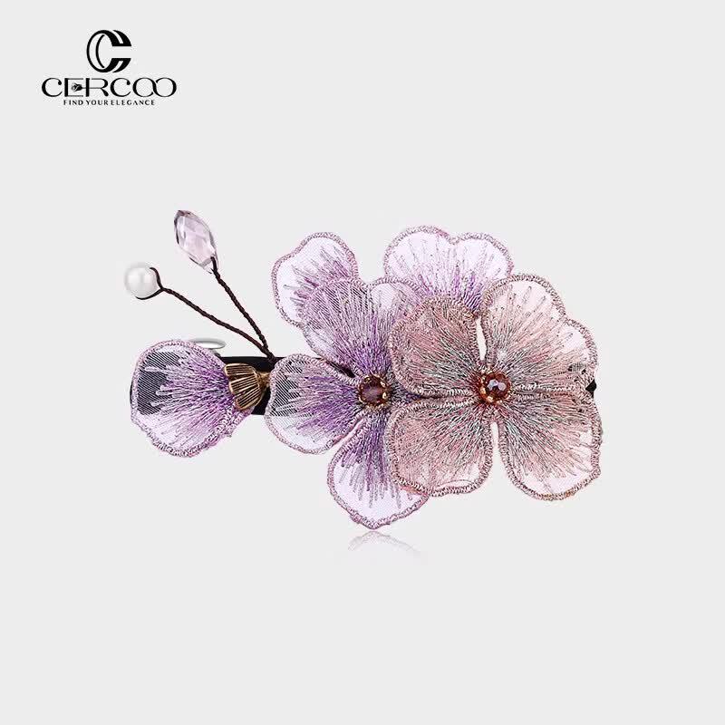 Cercoo Embroidered Butterfly Barrette фиолетовый