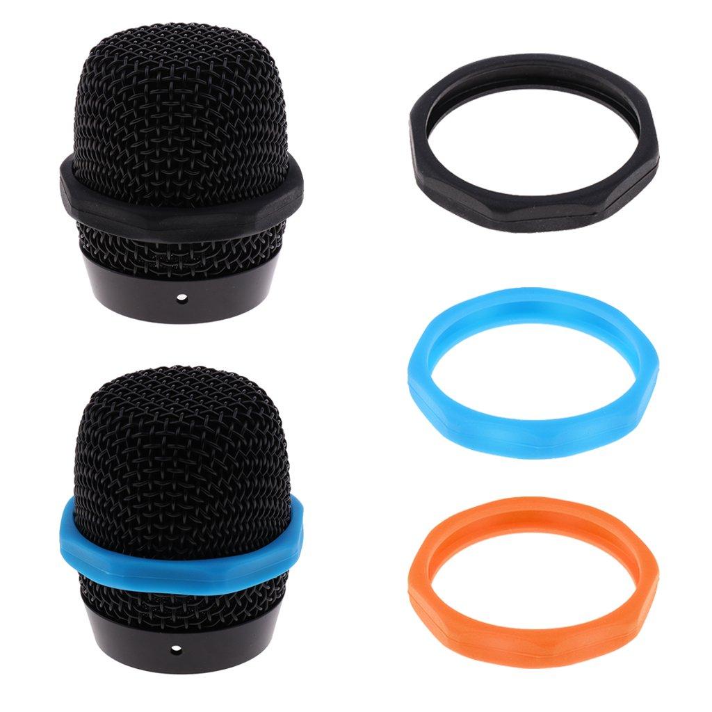 Perfk 5 Pieces Microphone Slip Microphone Protection Ring Microphone Accessories 3 Colors Black -