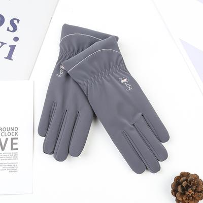 Warm Gloves for Women In Autumn and Winter, Skin-feeling Plus Velvet and Water-repellent Version, Outdoor Touch Screen Cycling Windproof