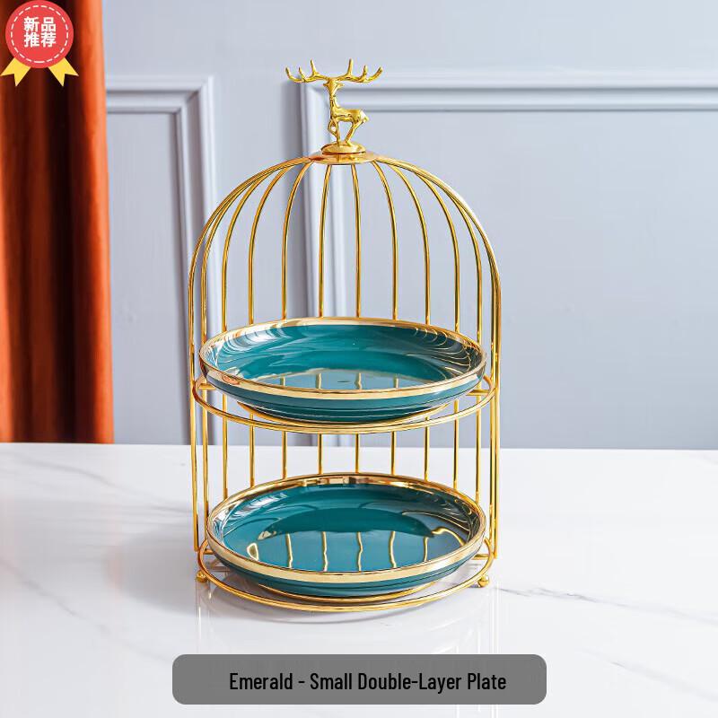 Light Luxury Ceramic Double-Layer Fruit Plate & Cake Stand