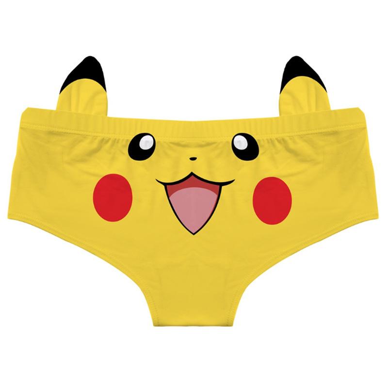 

3D Pikachu Ears High Elasticity Plus Size Anime Girls Antibacterial Panties Small жёлтый