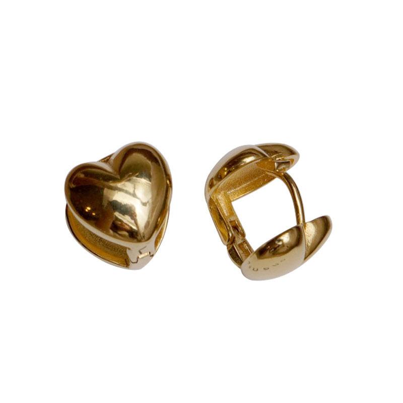 New Fashion Korean Version Glossy Love Earrings Gold Earrings Women's Design Sweet Earrings Personalized Versatile Stud Earrings