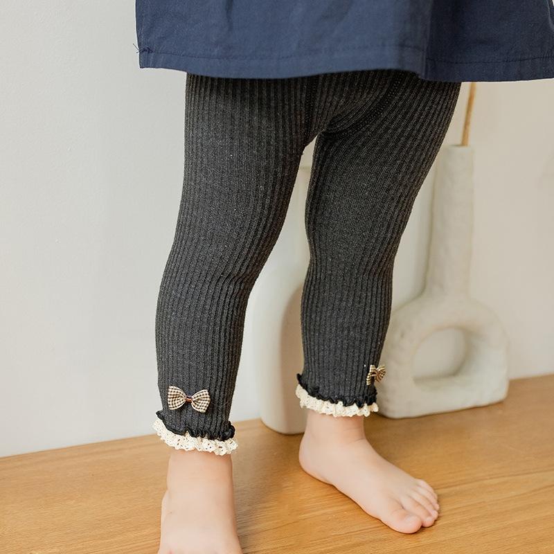 Baby Girl Leggings Autumn Pants Baby Pantyhose Child Toddler Pant Bow Cotton Knitting Trousers For Kids Infant Legging Spring