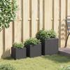 VidaXL Jardinières d'extérieur 3 pcs noir résine tressée, jardinière d'extérieur, bac à fleurs, bac à tomates, jardinière de 366395
