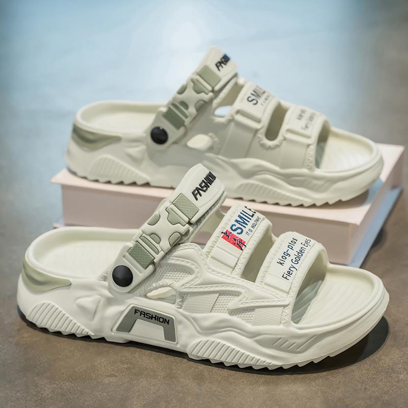 Slippers men's 2025 new summer wear soft bottom stepping on shit feeling leisure outdoor sports wading men's beach shoes tide