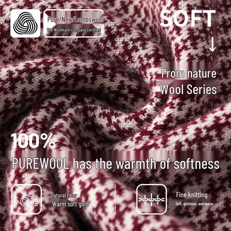 Men's Hengyuanxiang 100% Wool Thickened Round Neck Sweater