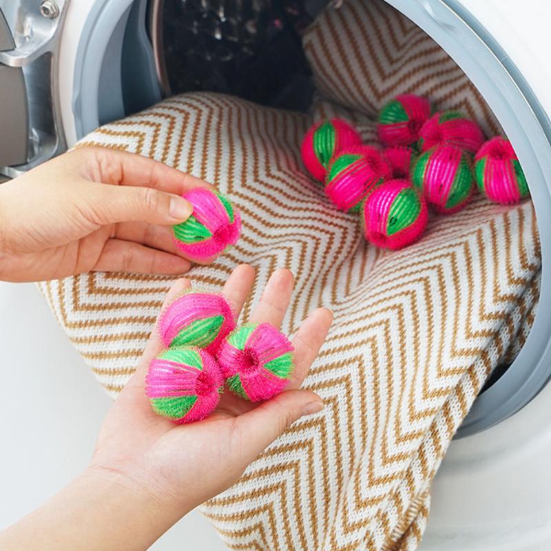 3.5cm Nylon Magic Lint Remover Laundry Balls, Washing Machine Anti-tangle Clothes Hair Removal Decontamination Balls 10pcs