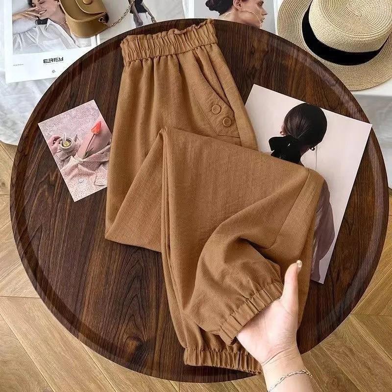 

2026 Casual Korean Harem Pants: Versatile, Slimming, Flaw-Covering, Youthful, Summer Cropped Style 3XL (130-145 lbs)