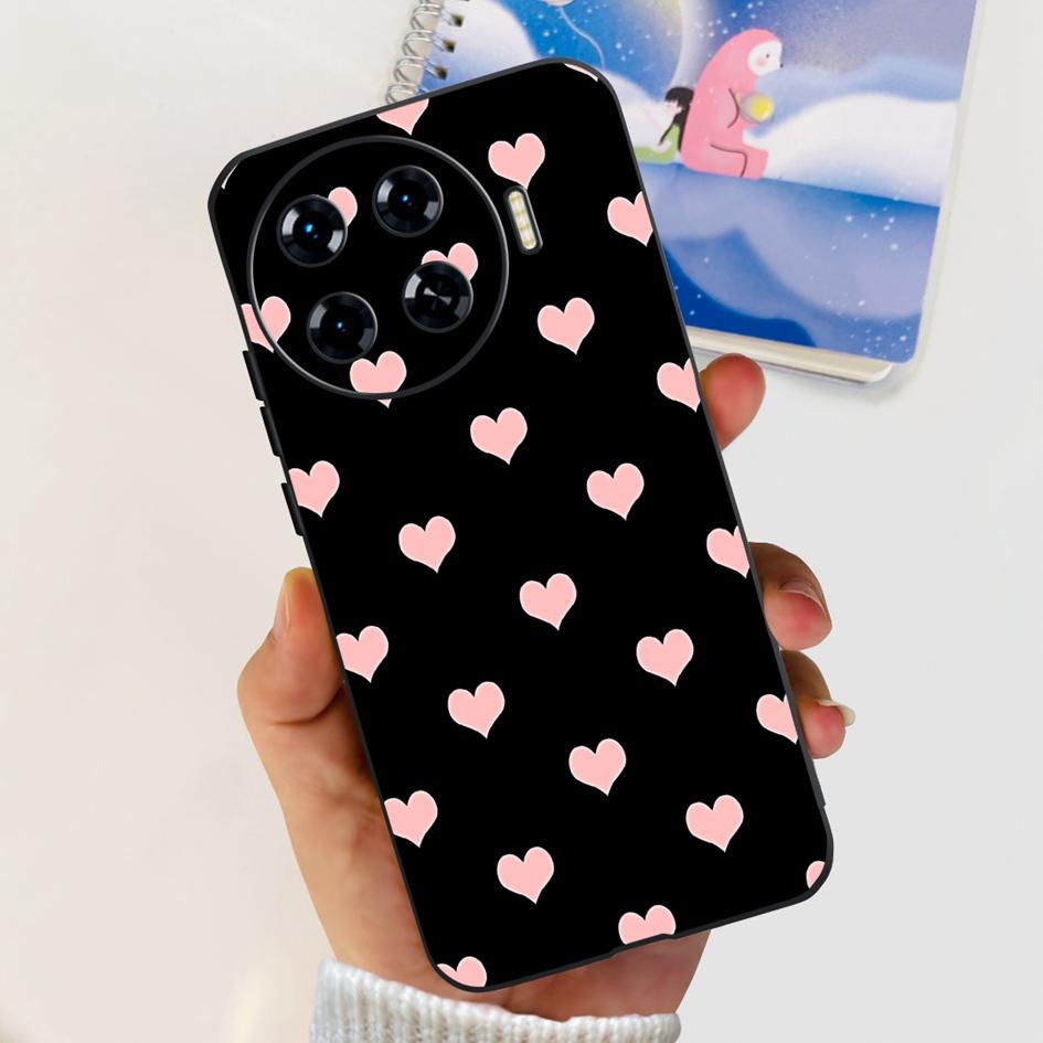 

For Tecno Spark 20 Pro+ KJ7 Case 2024 Lovely Heart Dinosaur Cartoon Shockproof Soft Cover For Tecno Spark 20 Pro Plus Etui Funda Spark 20 Pro Plus