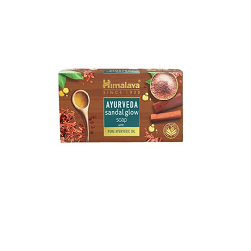 Himalaya Ayurveda Sandal Glow Soap With Pure Sandalwood Oil For Nourished Glowing Skin 75g Bar Cleanser For Face And Body