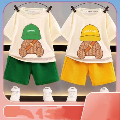 Koreanische Kinder Sommer Sets Mädchen Jungen Kurzarm Shorts Anzug Kind Kleidung Mode T Soild Farbe Hose Outfits Kinder Kostüm