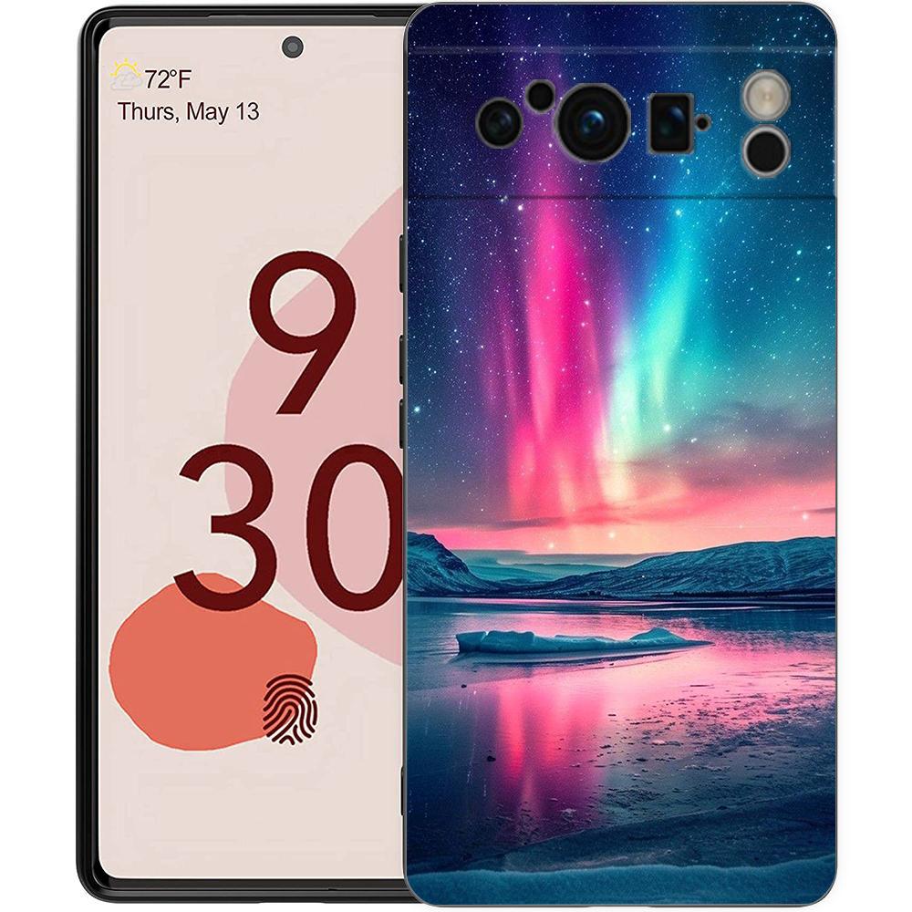 Beautiful northern lights Phone Case For Google Pixel 9 8 7 6 Pro XL 8A 7A 6A TPU Shell Soft Shockproof Black Cover