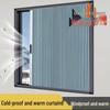 Aluminum Alloy Honeycomb Insulated Windproof Folding Window Curtain with Sliding Screen and Sun Protection
