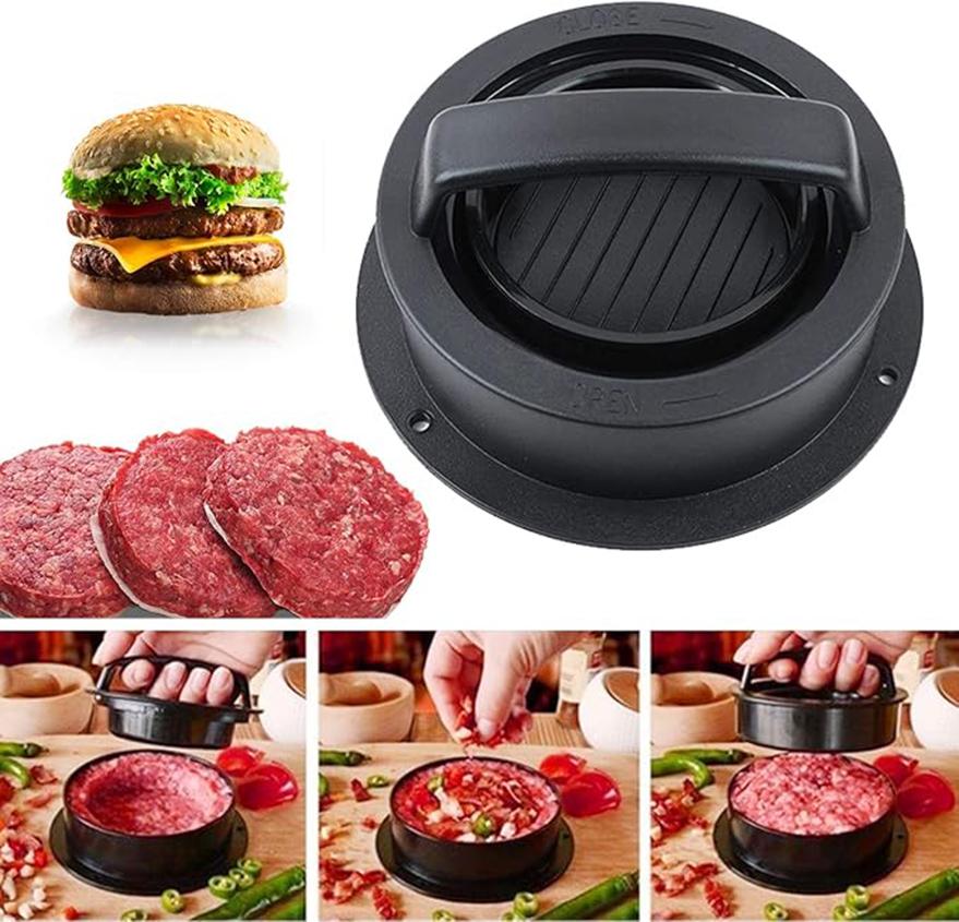 Mașină de presat pentru hamburger pentru carne, formă rotundă, antiaderentă, chifteluțe de burger umplute, grătar de vită, mașină de presă pentru plăcinte, accesorii de bucătărie